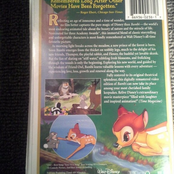Walt Disney Bambi VHS Fully Restored 55th Anniversary Limited Edition - Picture 2 of 3